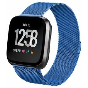 Strap-it Fitbit Versa Milanese band (blauw)