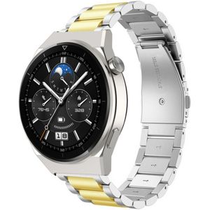 Strap-it Huawei Watch GT 3 Pro 46mm stalen band (zilver/goud)