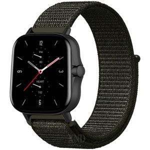 Strap-it Amazfit GTS 2 nylon band (donkergroen)