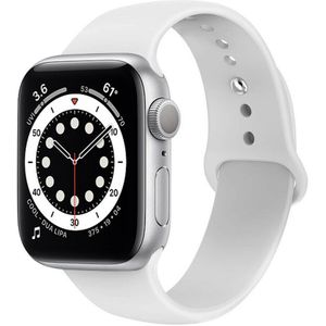 Strap-it Apple Watch 6 silicone band (wit)