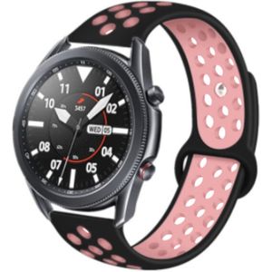 Strap-it Samsung Galaxy Watch 3 sport band 45mm (zwart/roze)