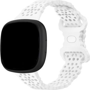 Strap-it Fitbit Sense 2 siliconen bandje met patroon (wit)