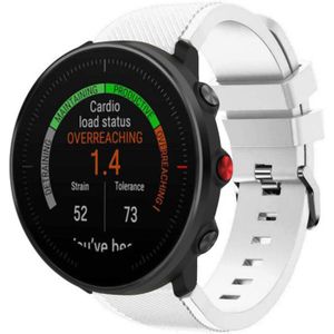 Strap-it Polar Vantage M twill siliconen band (wit)