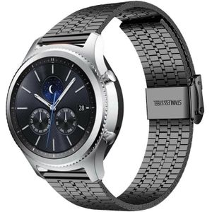 Strap-it Samsung Gear S3 roestvrij stalen band (zwart)