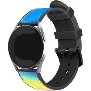 Strap-it Samsung Galaxy Watch 4 - 44mm nylon hybrid bandje (kleurrijk)