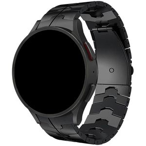Strap-it Samsung Galaxy Watch 4 44mm steel iron band (zwart)