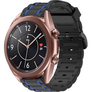 Strap-it Samsung Galaxy Watch 3 41mm sport gesp band (zwart/blauw)