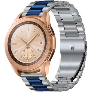 Strap-it Samsung Galaxy Watch 42mm stalen band (zilver/blauw)