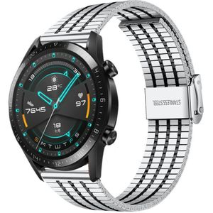 Strap-it Huawei Watch GT 2 roestvrij stalen band (zilver/zwart)