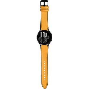 Strap-it Samsung Galaxy Watch 5 - 44mm hybrid leren bandje (geel)