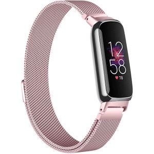 Strap-it Fitbit Inspire 3 Milanese band (roze)