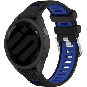 Strap-it Garmin  Forerunner 245 sport gesp bandje (zwart/blauw)