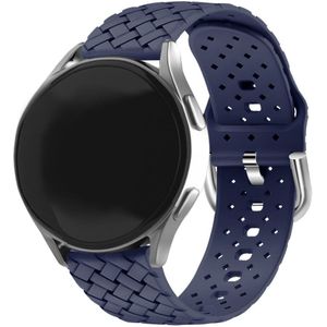 Strap-it Samsung Galaxy Watch FE gevlochten siliconen bandje (donkerblauw)