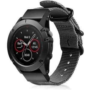 Strap-it Garmin Fenix 5 / 6 nylon gesp band (grijs)
