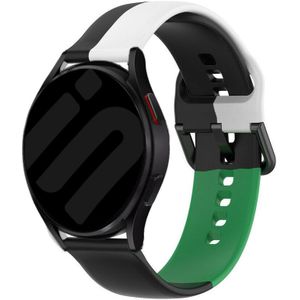 Strap-it Samsung Galaxy Watch 6 - 44mm triple sport band (zwart-wit-groen)