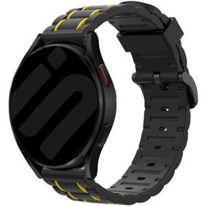 Strap-it Samsung Galaxy Watch 7 - 40mm sport gesp band (zwart/geel)