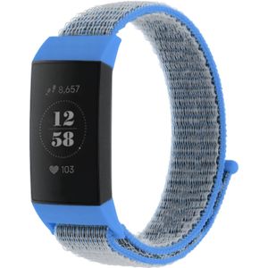 Strap-it Fitbit Charge 4 nylon band (blauw)
