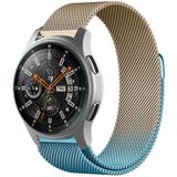 Strap-it Samsung Galaxy Watch Milanese band 46mm (blauw/goud)