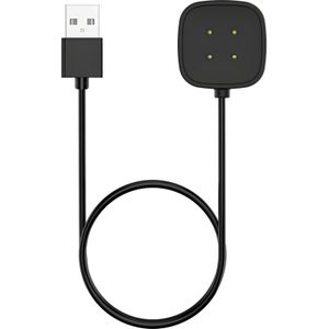 Bandz Fitbit Versa 3 / Versa 4 USB-A oplader (zwart) - 100cm