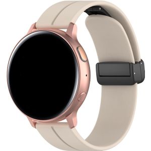 Strap-it Samsung Galaxy Watch 42mm D-buckle siliconen bandje (sterrenlicht)