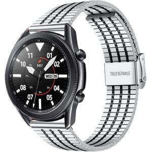 Strap-it Samsung Galaxy Watch 3 45mm roestvrij stalen band (zilver/zwart)