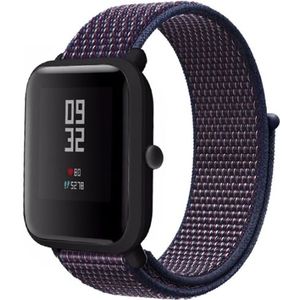 Strap-it Xiaomi Amazfit Bip nylon band (paars-blauw)