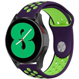 Strap-it Samsung Galaxy Watch 4 - 44mm sport band (paars/groen)