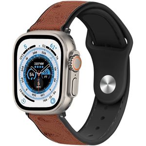 Strap-it Apple Watch Ultra leren hybrid bandje (bruin)