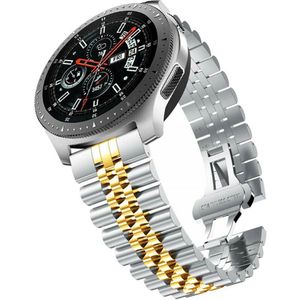 Strap-it Huawei Watch GT 3 46mm Jubilee stalen band (zilver/goud)