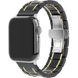 Strap-it Apple Watch keramiek stalen band (zwart/goud)