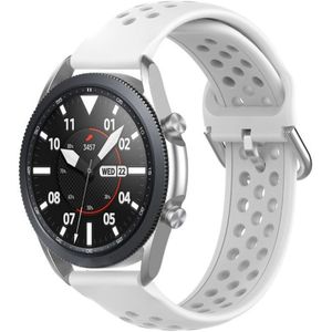 Strap-it Samsung Galaxy Watch 3 - 45mm siliconen bandje met gaatjes (wit)