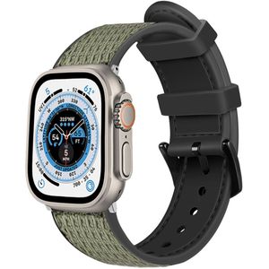 Strap-it Apple Watch Ultra nylon hybrid bandje (groen)