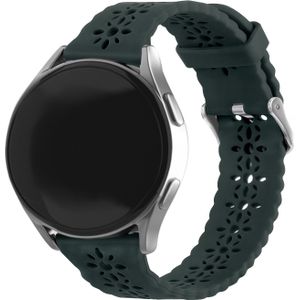 Strap-it Samsung Galaxy Watch 6 - 44mm siliconen bandje met patroon (dennengroen)