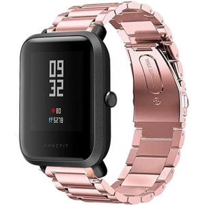 Strap-it Xiaomi Amazfit Bip stalen band (rosé pink)