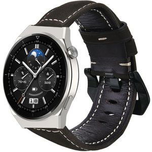 Strap-it Huawei Watch GT 3 Pro 46mm leren band (zwart)