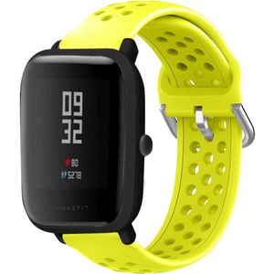 Strap-it Xiaomi Amazfit Bip siliconen bandje met gaatjes (geel)