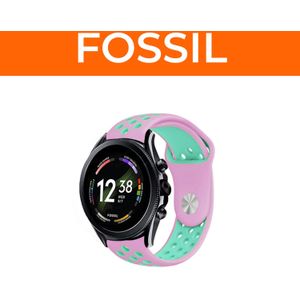 Strap-it Sport band (roze/aqua) voor Fossil smartwatches