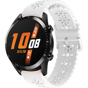 Strap-it Huawei Watch GT 2 42mm siliconen bandje met patroon (wit)