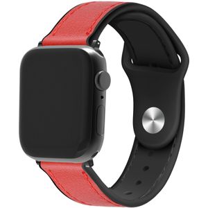 Strap-it Apple Watch leren hybrid bandje (rood)