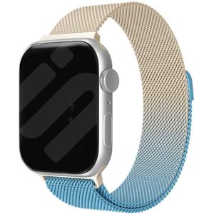 Strap-it Apple Watch Milanese band (goud/blauw)