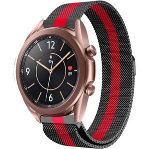 Strap-it Samsung Galaxy Watch 3 Milanese band 41mm (zwart/rood)