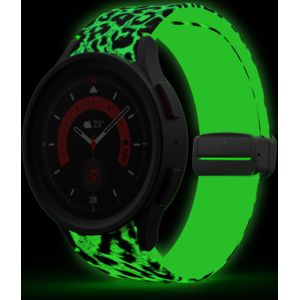 Strap-it Luminous Leopard Samsung Galaxy Watch 4 Classic 46mm magnetisch bandje