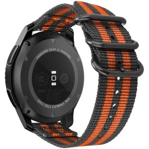 Strap-it Xiaomi Amazfit GTR nylon gesp band (zwart/oranje)