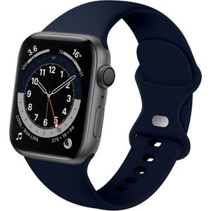 Strap-it Apple Watch 8 siliconen bandje (donkerblauw)