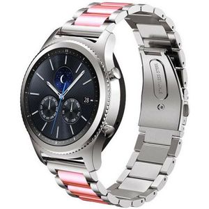 Strap-it Samsung Gear S3 stalen band (zilver/roze)