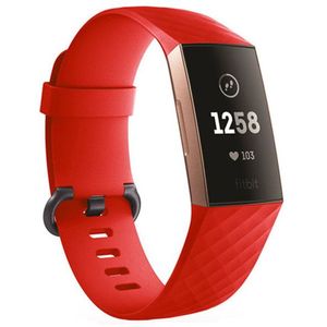 Strap-it Fitbit Charge 4 silicone band (rood)