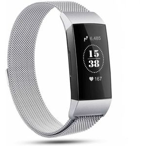 Strap-it Fitbit Charge 4 Milanese band (zilver)