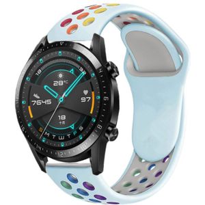 Strap-it Huawei Watch GT 2 sport band (kleurrijk lichtblauw)