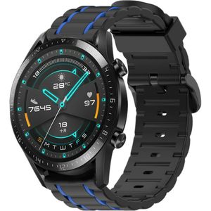 Strap-it Huawei Watch GT 2 sport gesp band (zwart/blauw)