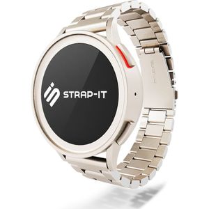 Strap-it Samsung Galaxy Watch 4 - 44mm stalen band (sterrenlicht)